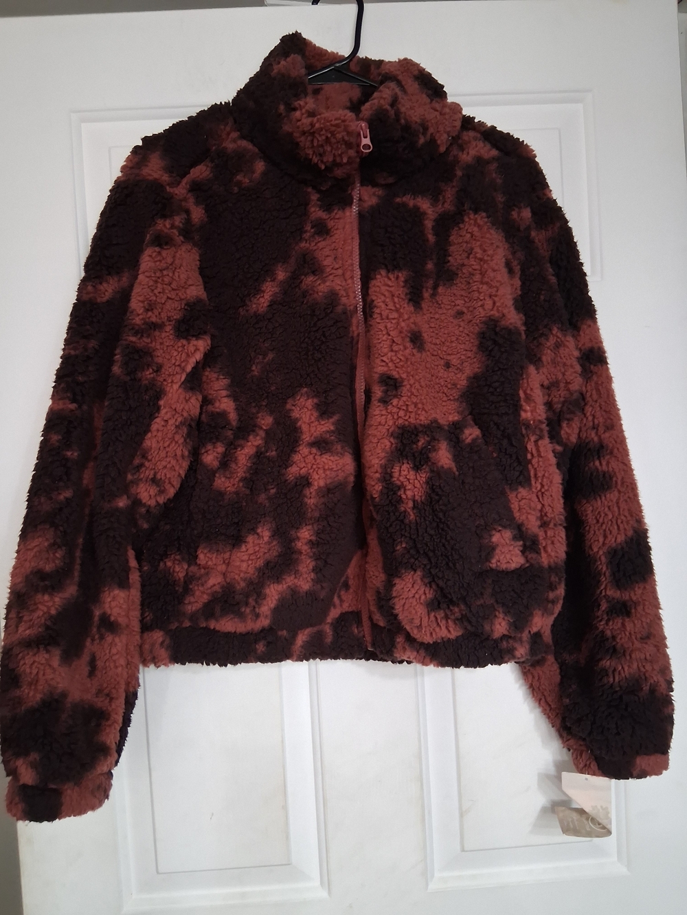 Sage Two-Tone Teddy Jacket Soft Comfy Coat Large